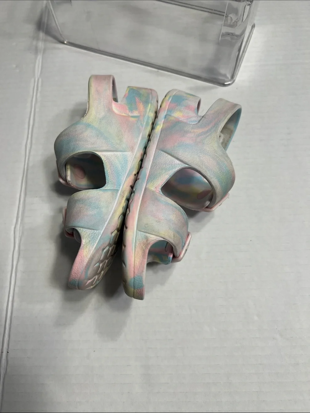 Cat & Jack Pastel Tie-Dye Buckle Sandals - Pink & Blue